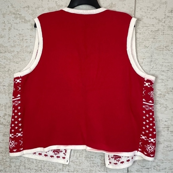 HOLIDAY EDITIONS WOMENS CHRISTMAS SWEATER VEST BLACK REINDEERS & RHINESTONES XXL - Picture 13 of 16